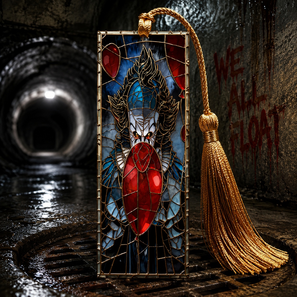 Вінтажна акрилова закладка “Пеннівайз” horror bookmark для книг