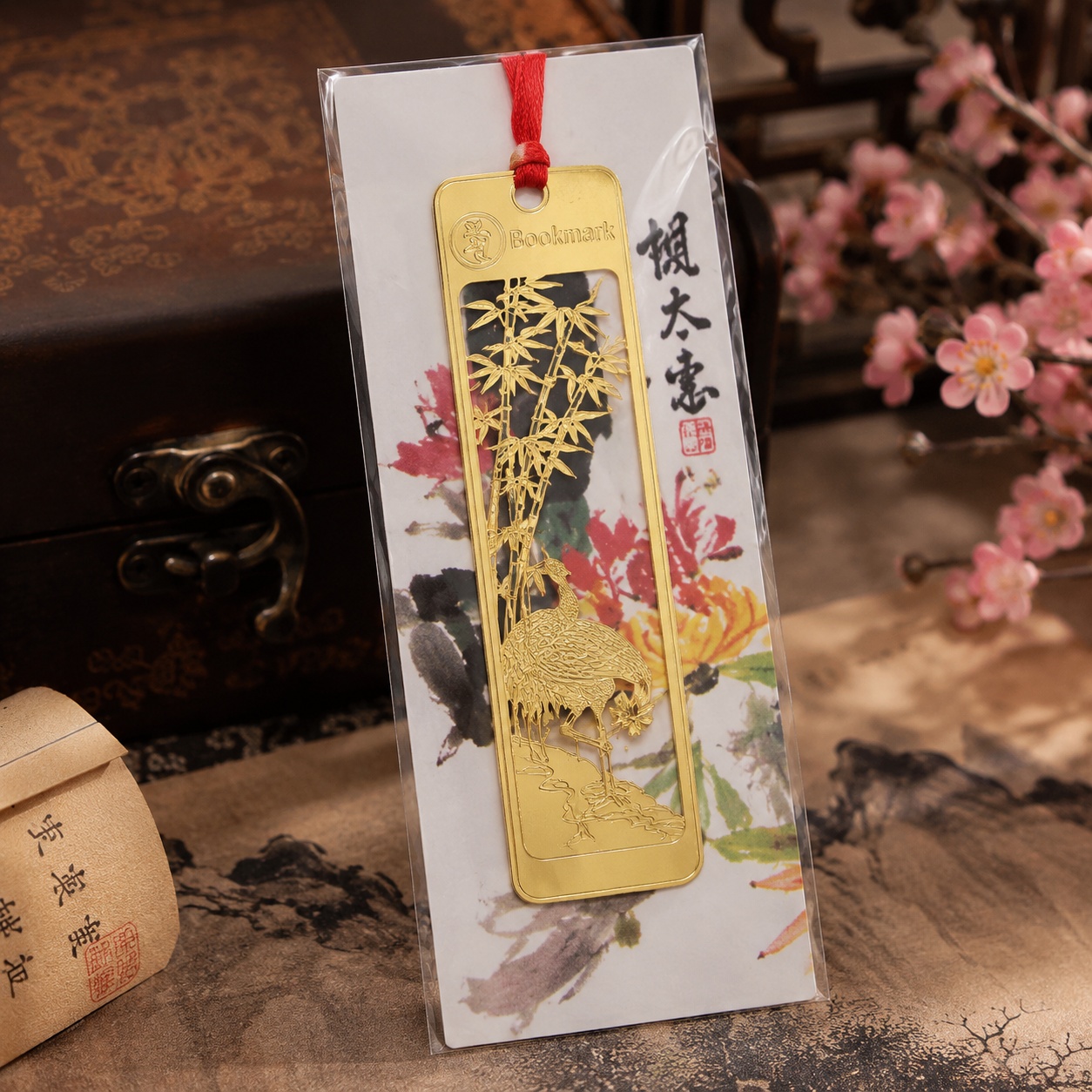 Металева закладка «Chinese Elegance» журавель серед бамбука