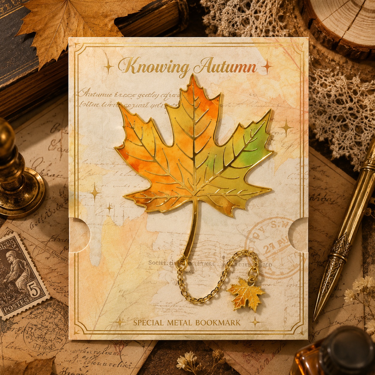 Металева закладка «Autumn Leaves» кленовий лист