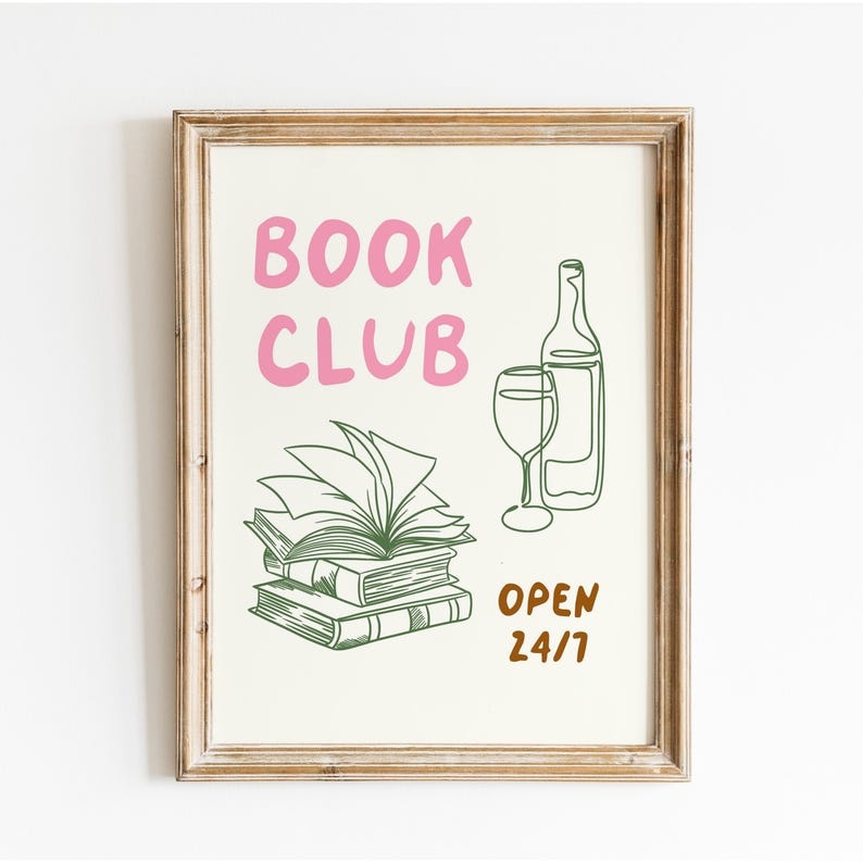 Постер - "BOOK CLUB OPEN 24/7"