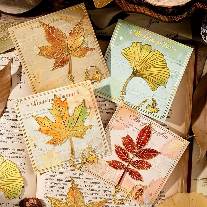 Металева закладка для книги «Autumn Leaves» з декоративною підвіскою