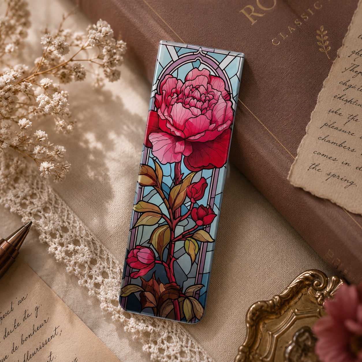 Магнітні закладки “Stained Glass Flowers” для книг