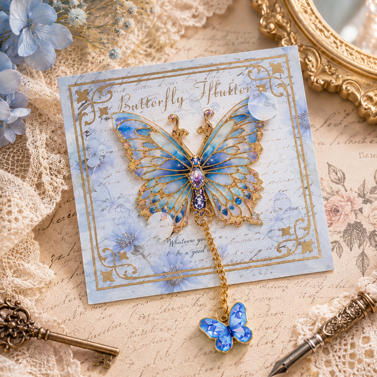 Металева закладка «Butterfly Flutter» блакитний метелик