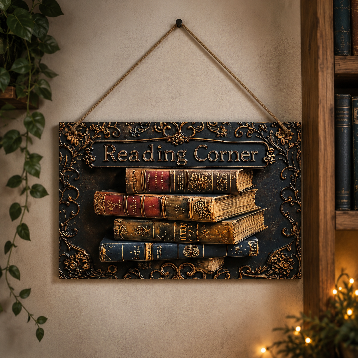 Декоративна табличка “Reading Corner” вінтажний книжковий декор