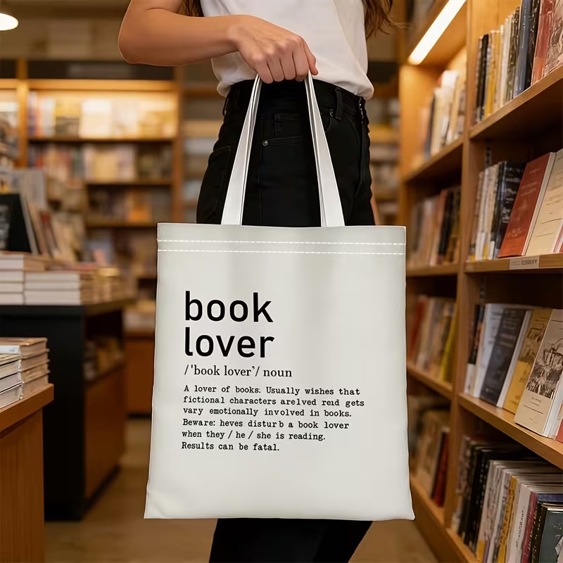 Біла сумка-шопер “Book Lover” для книголюбів