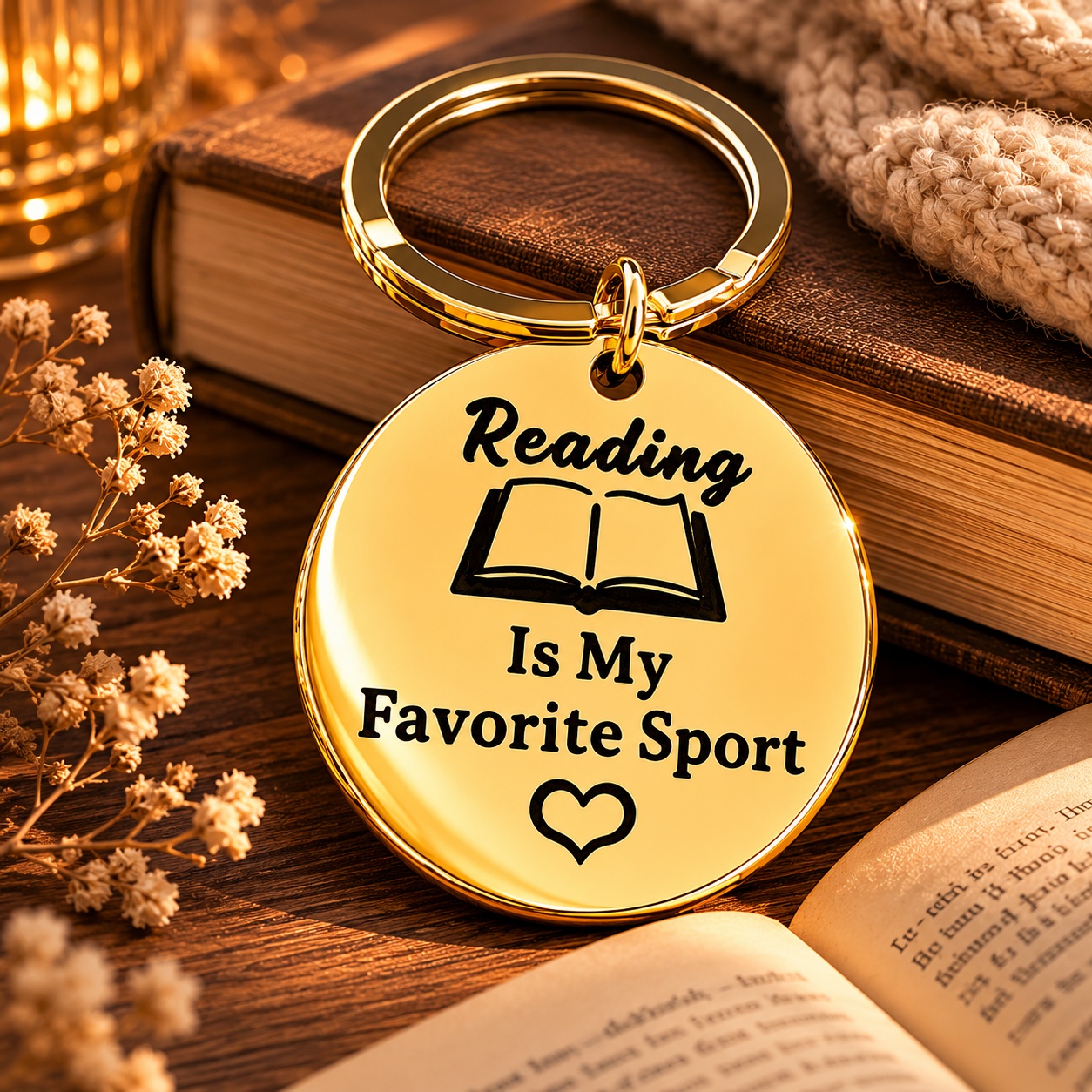 Брелок "Reading Is My Favourite Sport"