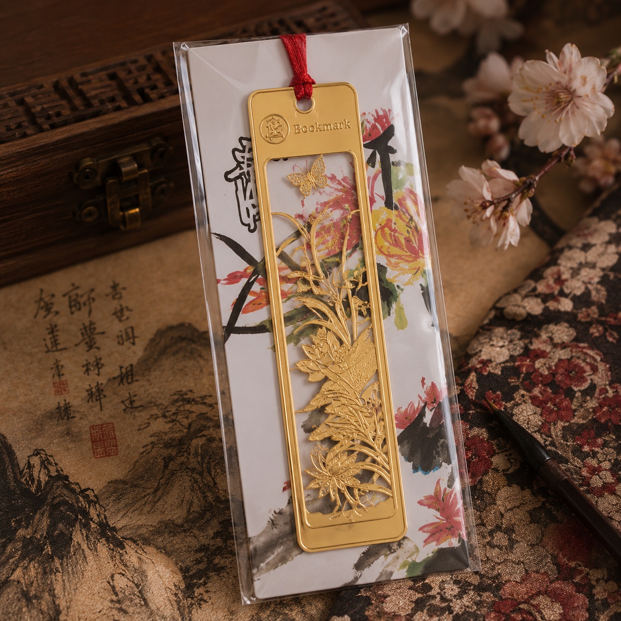 Металева закладка «Chinese Elegance» лотос і метелик