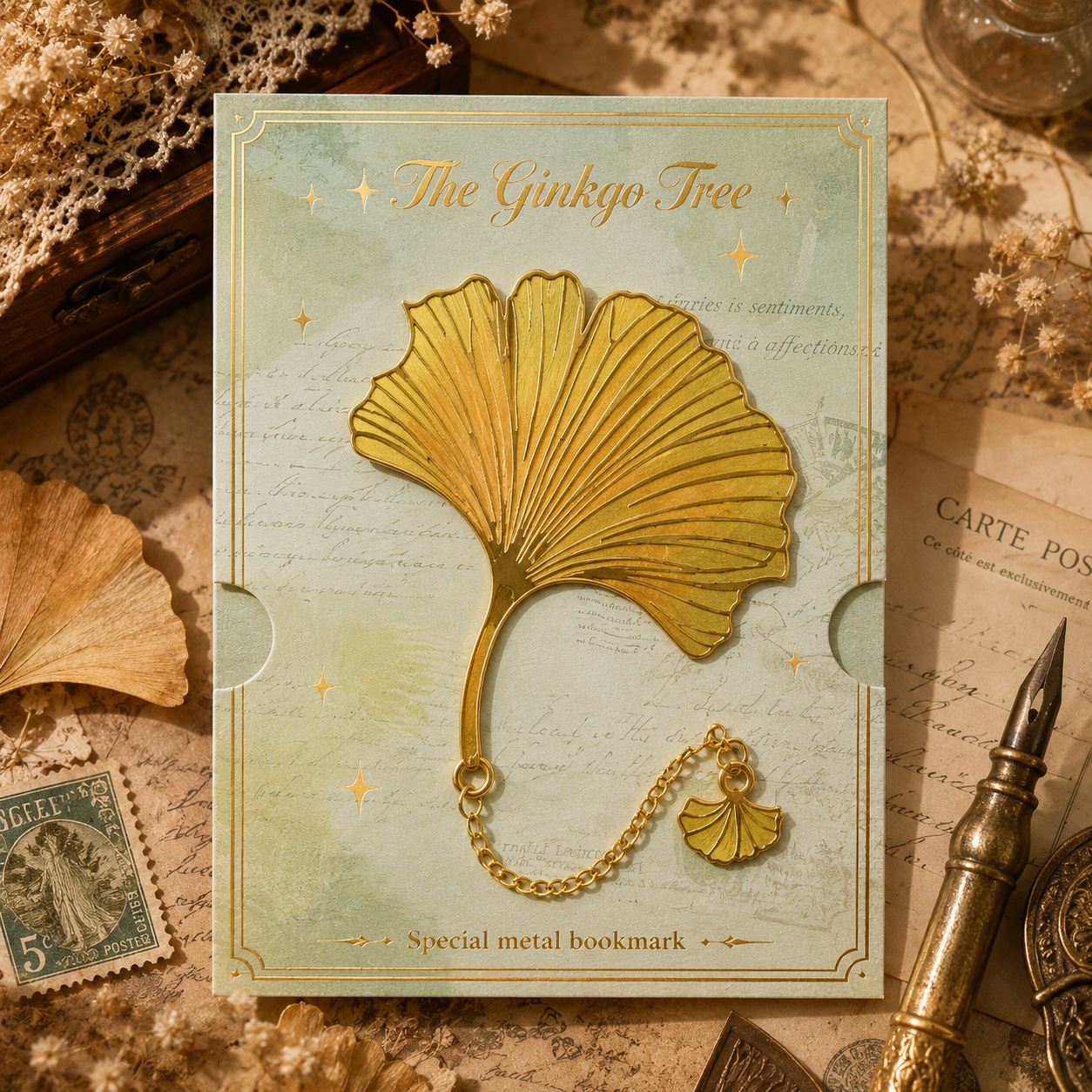 Металева закладка для книги «Autumn Leaves» з декоративною підвіскою