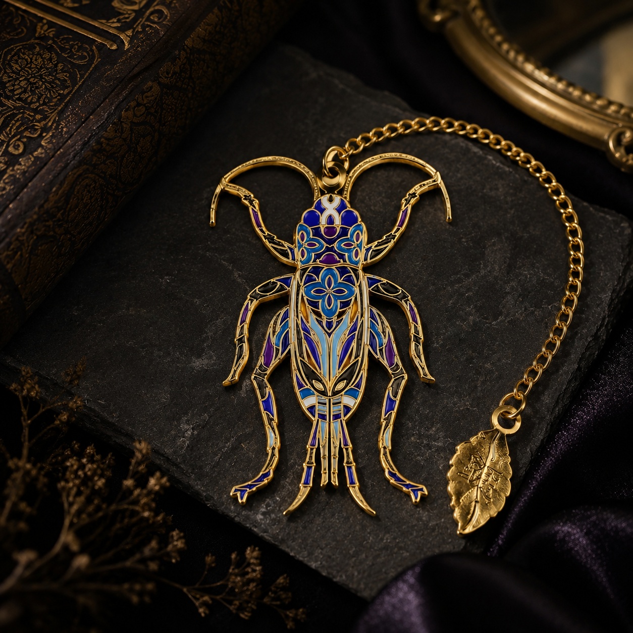 Вінтажна металева закладка “Комаха” enamel bookmark для книг