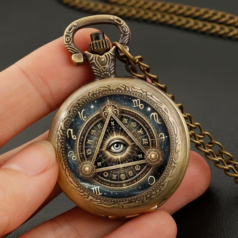 Вінтажний кишеньковий годинник “Zodiac Eye” бронзовий
