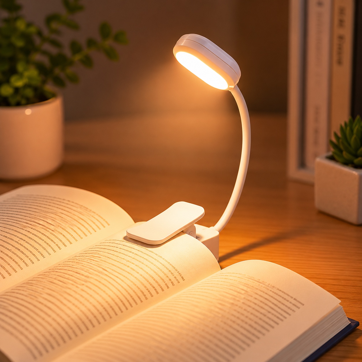 Гнучка LED лампа для читання clip-on night light rechargeable