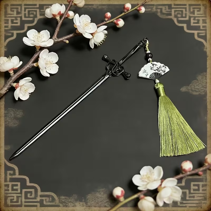 Вінтажна металева закладка-меч із китицею sword bookmark dark academia