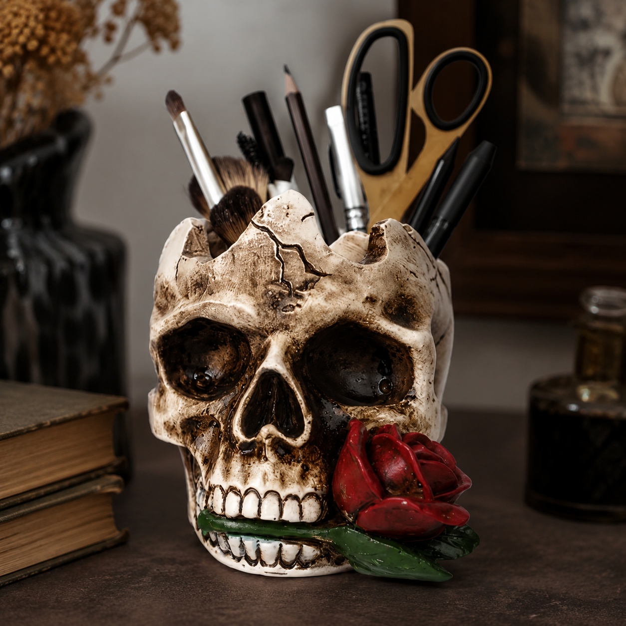 Готичний органайзер “Skull Rose” натуральний
