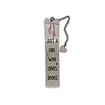 Металева закладка з гравіюванням - "JUST A GIRL WHO LOVES BOOKS"