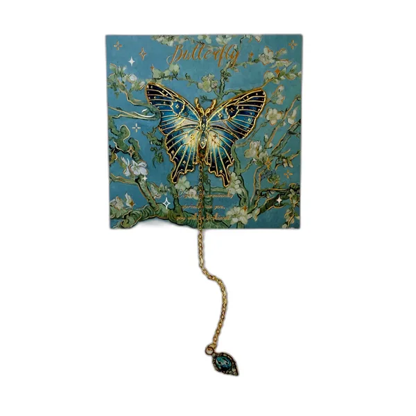 Закладка «Метелик» з ланцюжком - блакитна